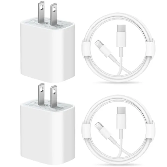 Coreykin 20W USB C Wall Charger-2 Pack Super Fast Charger with 6FT Cable-Compatible with iPhone 14/14Pro/14Pro Max/13/13 Pro/13Pro Max/12/12Pro/XS/Max/XR/X/8/8 Plus-White