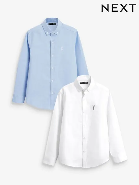 Blue & White 2 Pack Oxford Shirt (3-16yrs)