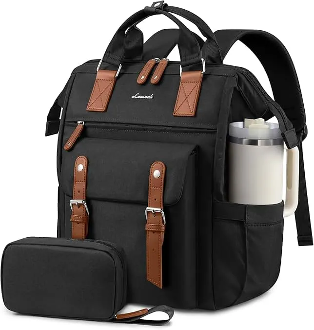 LOVEVOOK Laptop Backpack for Women with Giant Tumbler Holder Pocket,15.6 inch Waterproof Travel Backpack Purse Computer Laptop…