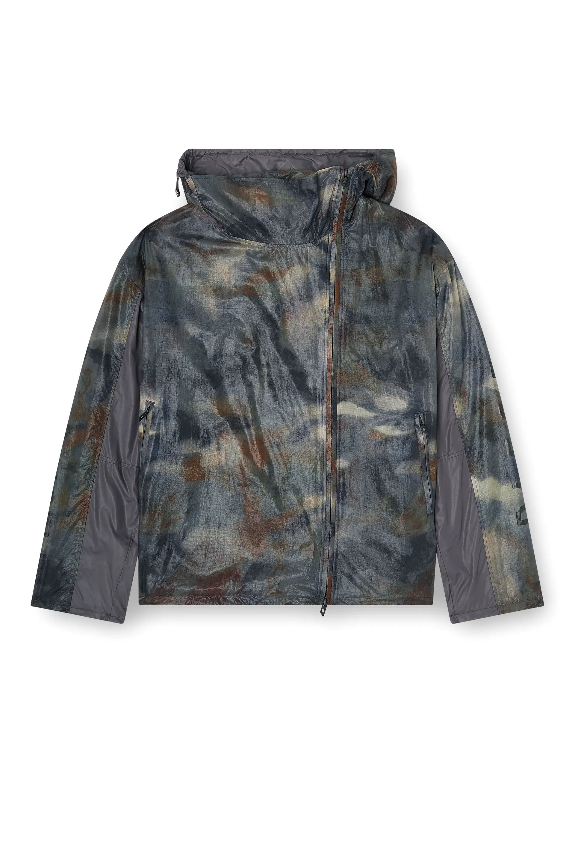 Windbreaker with abstract print