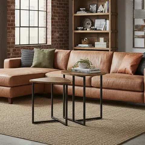 Mesa de centro Genevie Madera, Negro 45x45x51 cm