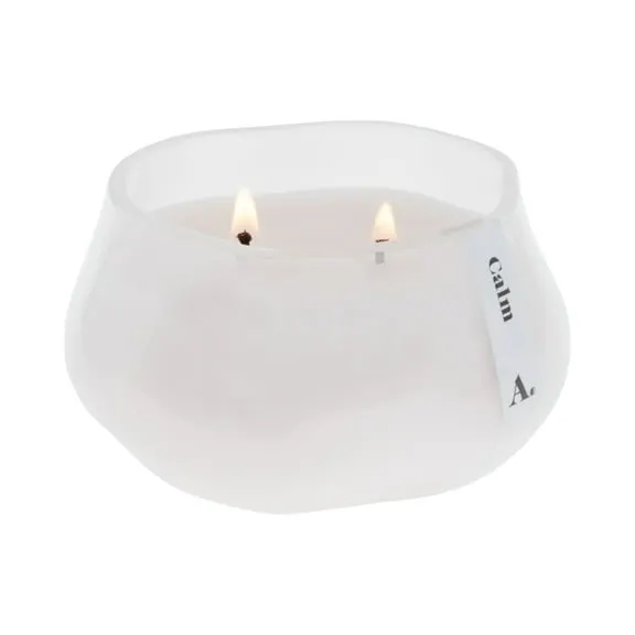 Allswell Calm (Coconut + Citrus + Amber) Scented 1-Wick Organic Blown Jar Spa Candle 8oz.