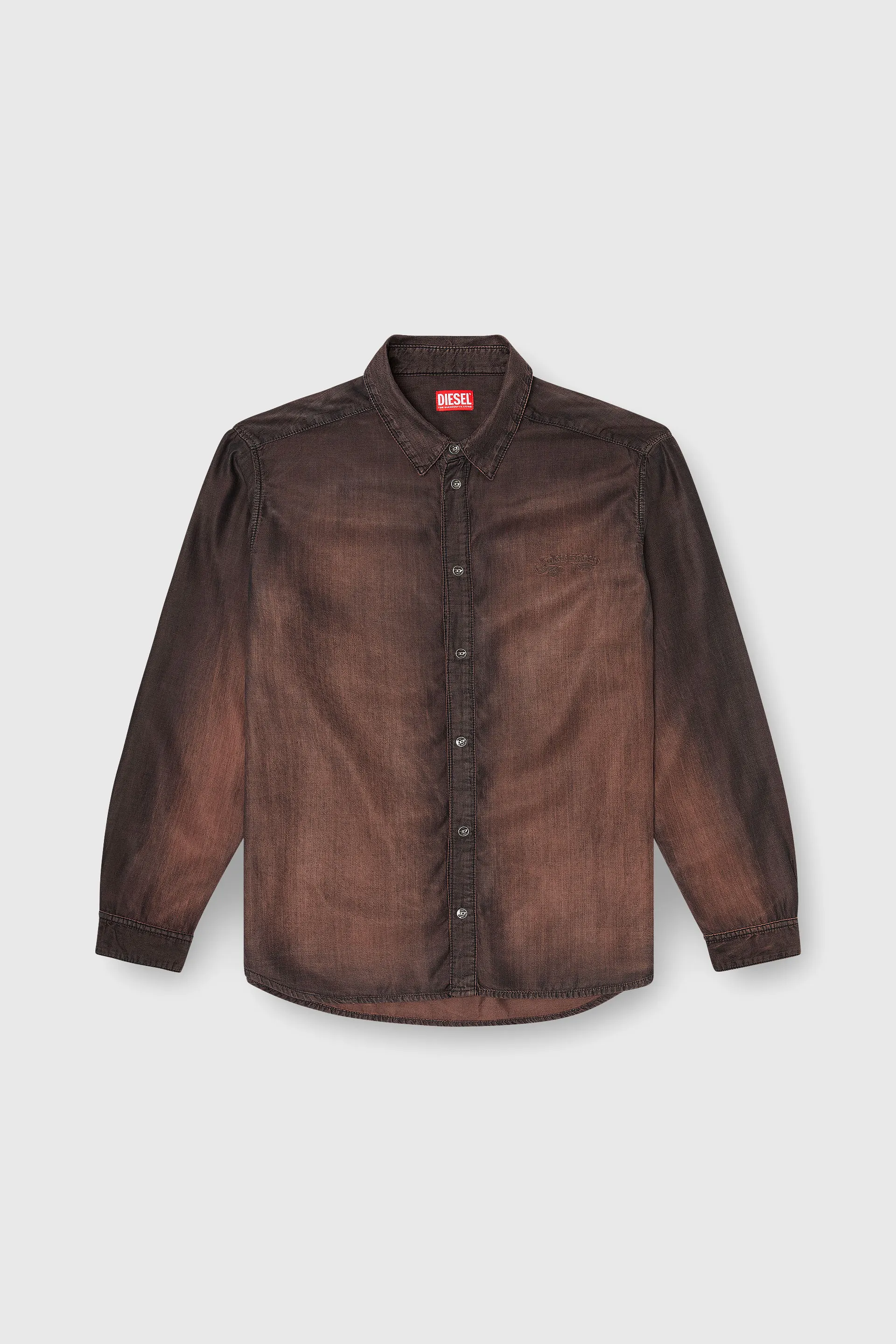 Shirt in fluid coated denim