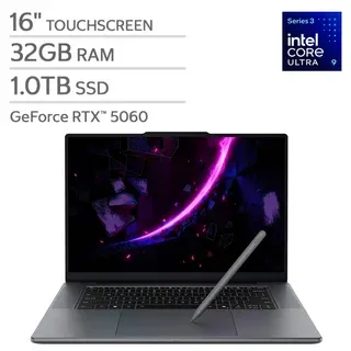 Lenovo Pro 9i Aura 16" — 3.2K 120Hz OLED (2560x1600) Touchscreen — Intel Core Ultra 9 386H Processor — 32GB RAM — 1TB SSD — GeForce RTX 5060 — Wi-Fi 7 — Win 11 Home With Copilot+ —Lenovo Pen Gen 2
