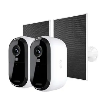 Arlo Essential Camera 2K (3rd Gen), 2-pack plus 2 Solar Panel chargers