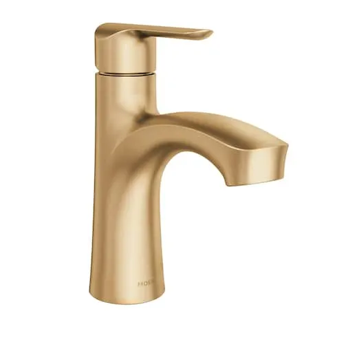Findlay Single Hole Single-Handle Bathroom Sink Faucet/Tap with Deckplate in Bronzed Gold