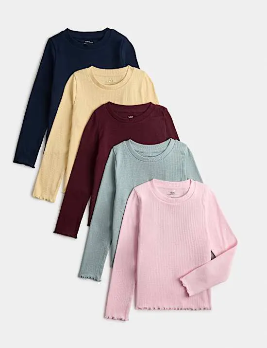 5 Pack Cotton Rich Tops (2-10 Yrs)