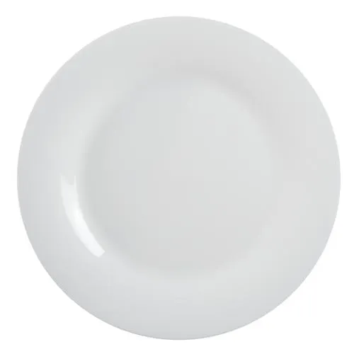 Ultra by Gibson Home Classic Round 10" White Opal Glass Dinner Plate