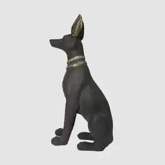 Fibre Clay Sitting God Dog 81cm