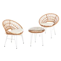 5tlg. Casual Set HGS38-BEI helles Rattan mit Sitzkissen in beige