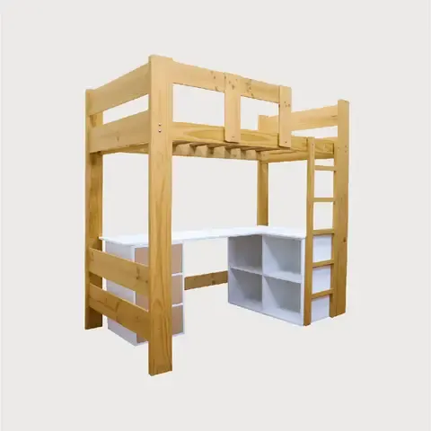 Camarote Pino de 1x 5 + Escritorio + Organizador