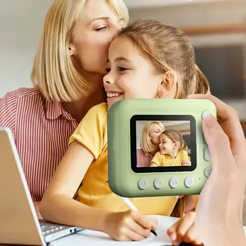 HD 1080P Anında Fotoğraf Baskı Kamerası, 3 Rulo Baskı Kağıdı, Video Kamera, 3-12 Yaş Kız ve Erkek Çocuklar için Dijital Fotoğraf Makinesi
