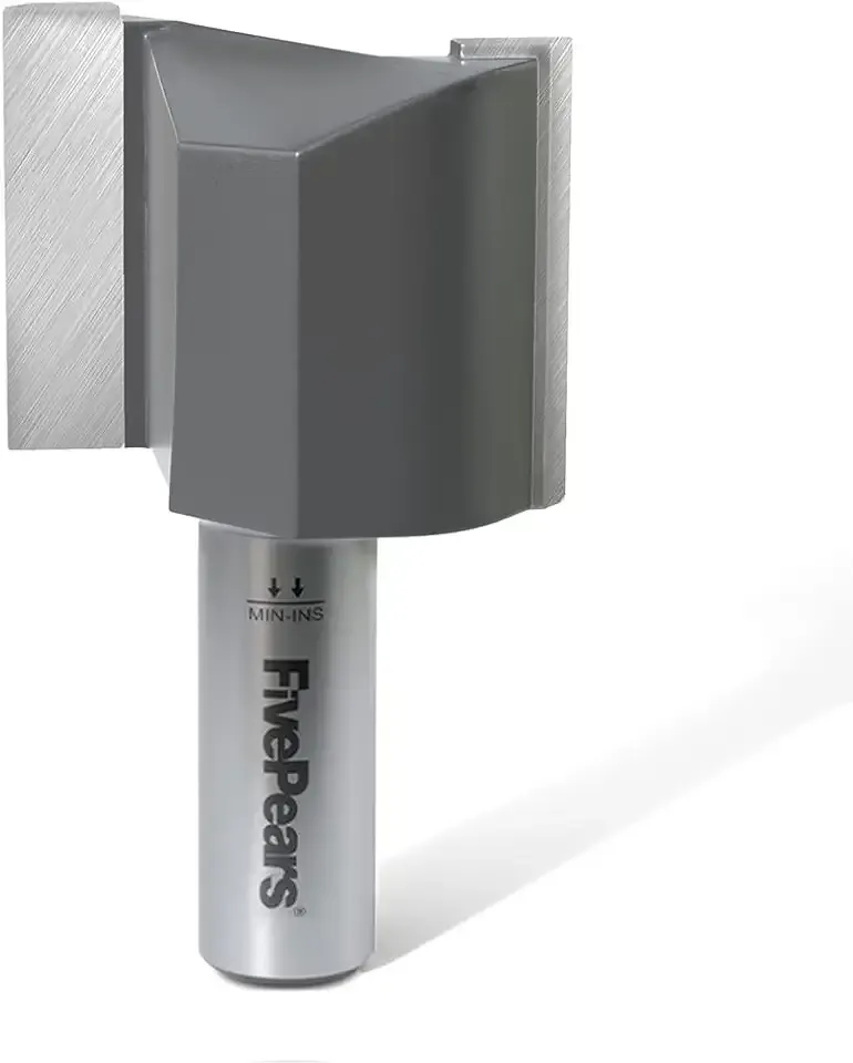 FivePears Straight Router Bits 1/2 Inch Shank Double Flute, 1-1/2 Inch Cutting Diameter, 1-1/4 Inch Cutting Length, Used for Create Groove, Dado or Hollow