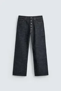 LOOSE FIT JEANS WITH BUTTON FASTENING