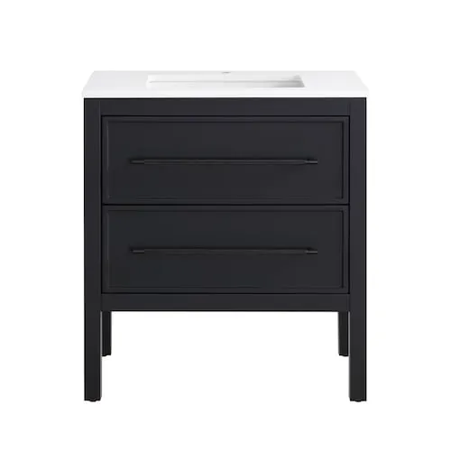 Vistara 30-inch W x 19-inch D Freestanding Bath Vanity with Black Handle