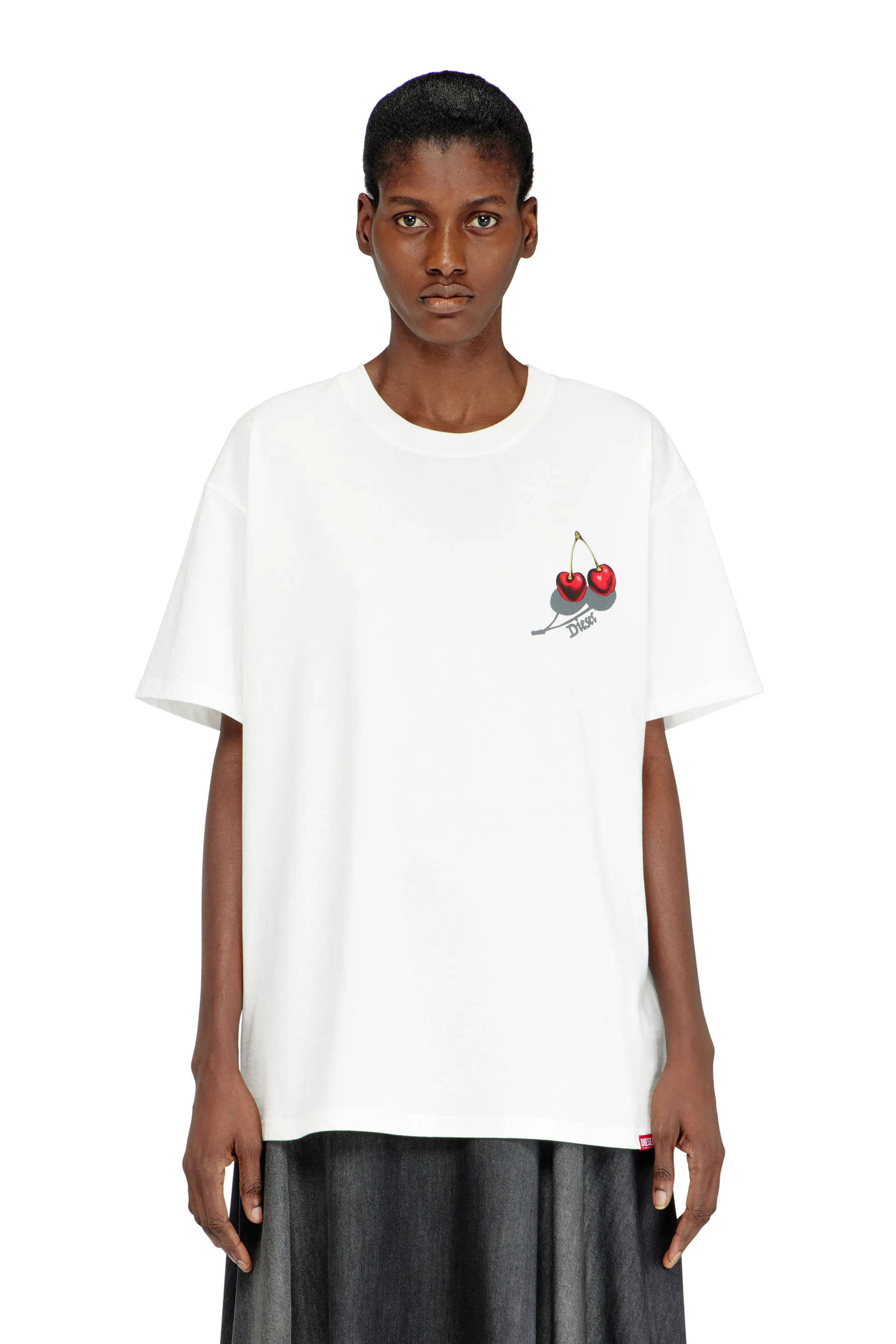 Cotton T-shirt with cherry graphic