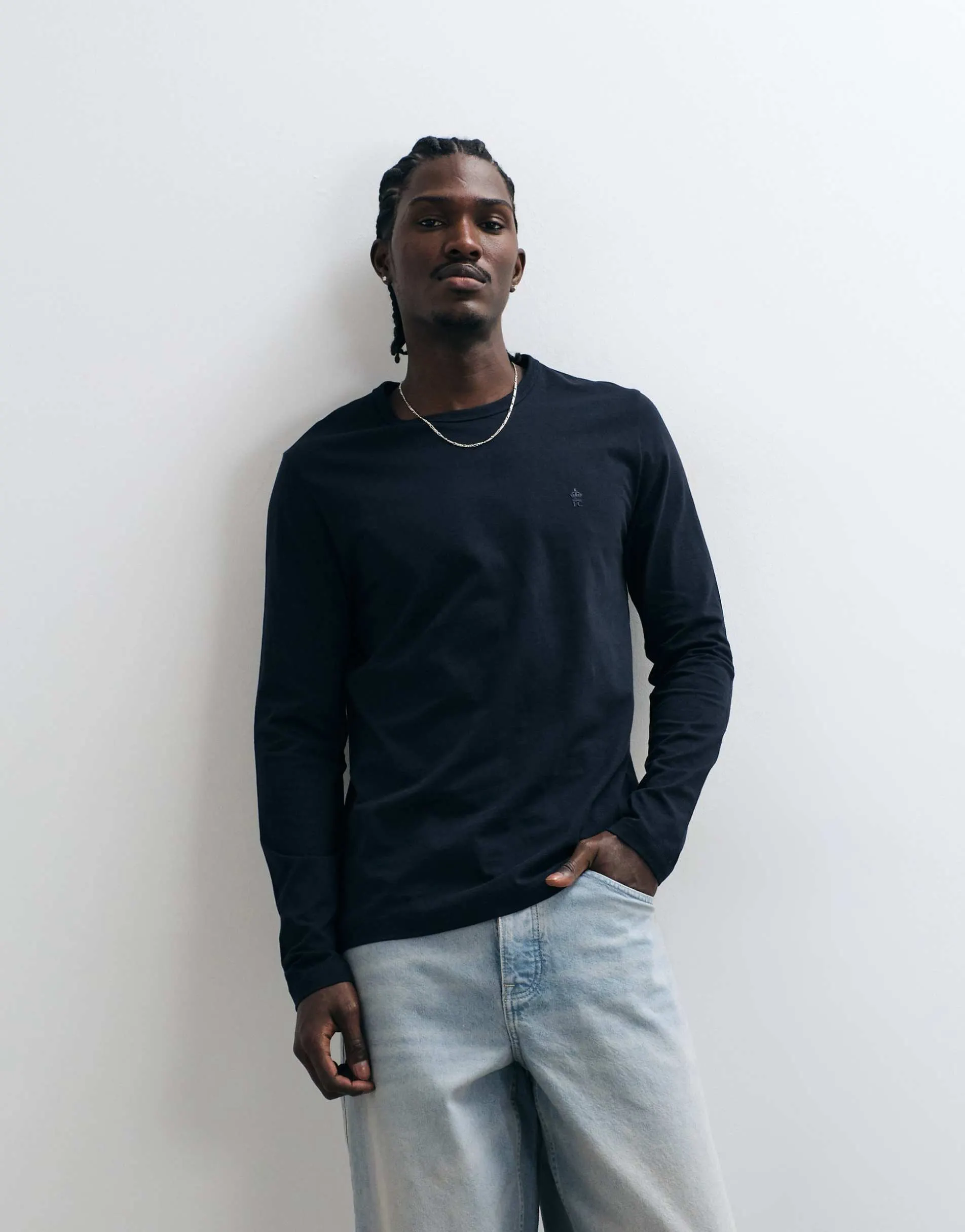 French Connection long sleeve crew neck t-shirt in black