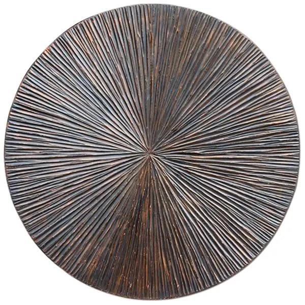 Wandpaneel Pictura 100 cm rond gestreept bruin