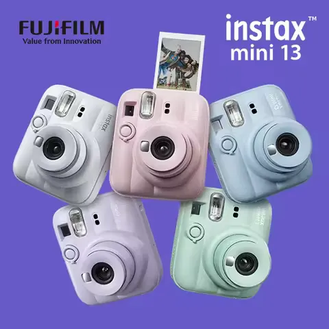 2026 Newest Fuji Mini13 Instant Film Camera Dual Timer Angle Base Auto Exposure Point and Shoot Photography Cam Pastel Gift