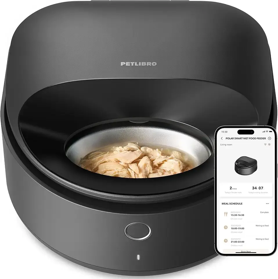 PETLIBRO Automatic Cat Feeder Wet Food with 2024 V1 Version Stainless Steel Bowl, Refrigerated 3 Fresh Meals for 3 Days, App-Controlled Pet Food Dispenser, Easy to Clean