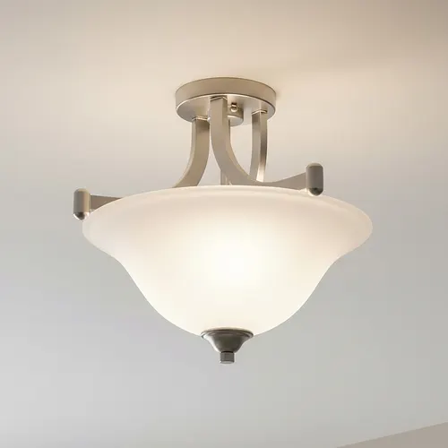 Patriot Lighting® Dee Brushed Nickel 2-Light Semi-Flush Mount Ceiling Light