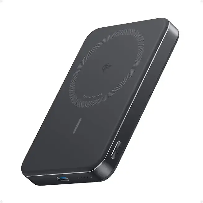 Anker MagGo Power Bank, 10,000mAh Qi2-Certified 15W Portable Charger | Slim and Fast MagSafe-Compatible Battery Pack, Ergonomic Design, for iPhone 16 / 15 / 14 / 13 Series and More