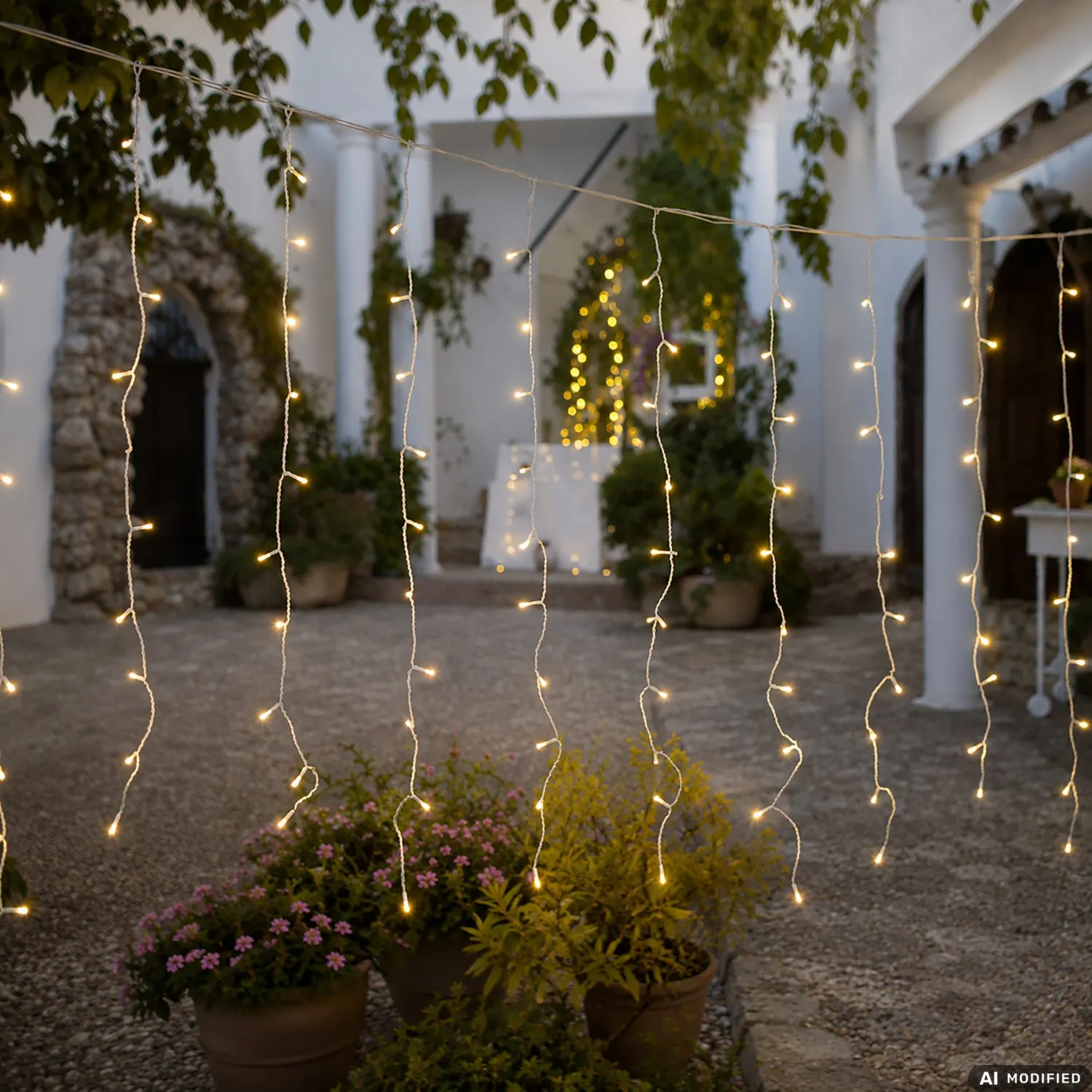 Tenda Luminosa Premium 240 LED Bianco Caldo Prolungabile h1x4 metri