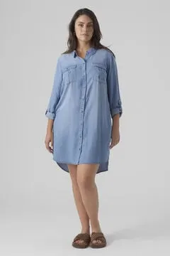 Vestido corto vaquero talla grande