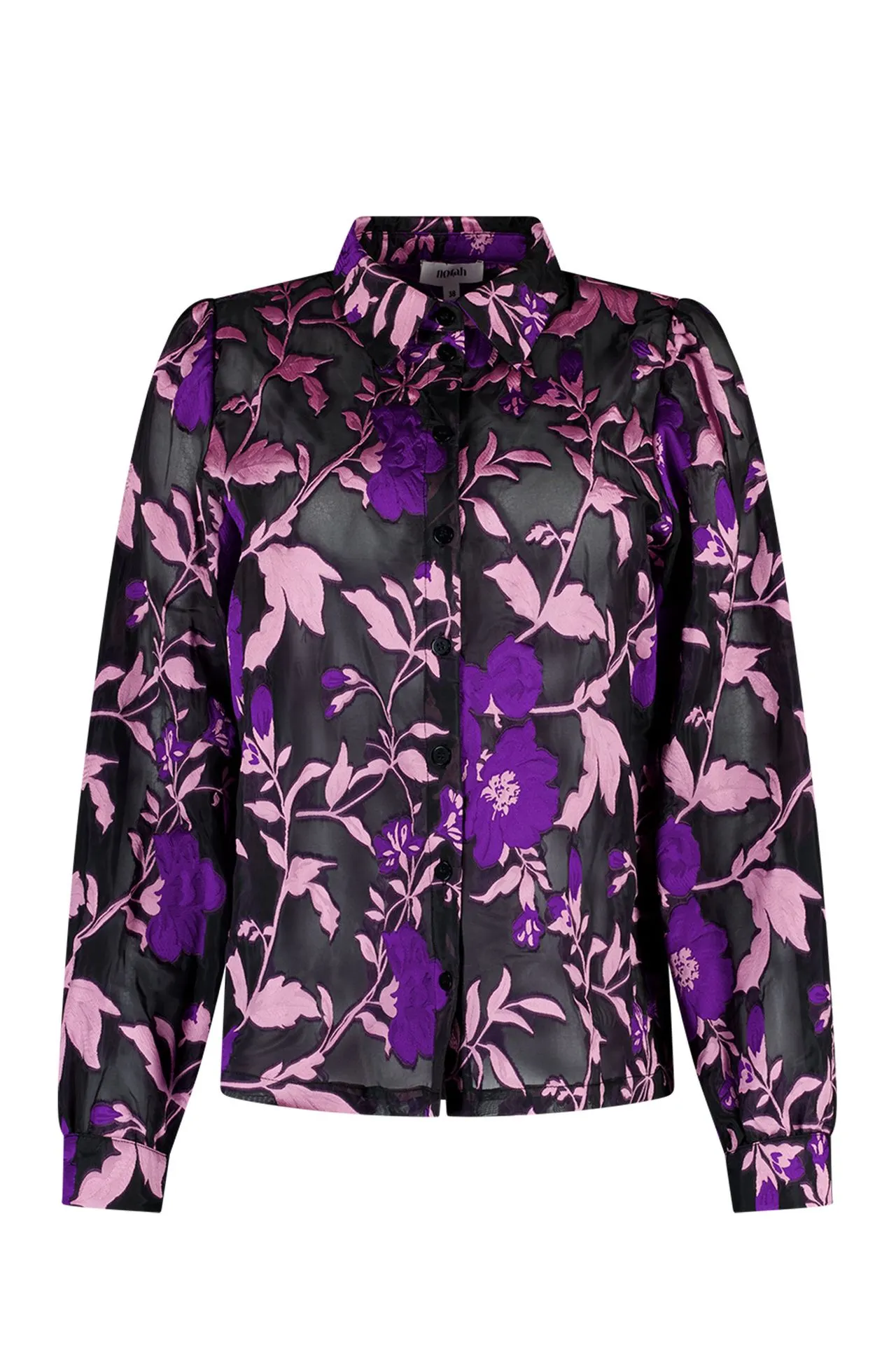 Zwarte blouse met bloemen