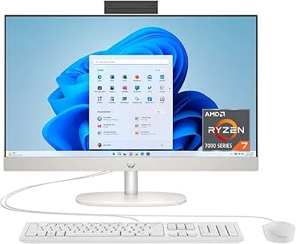 HP 24 inch All-in-One Desktop PC, FHD Display, AMD Ryzen…