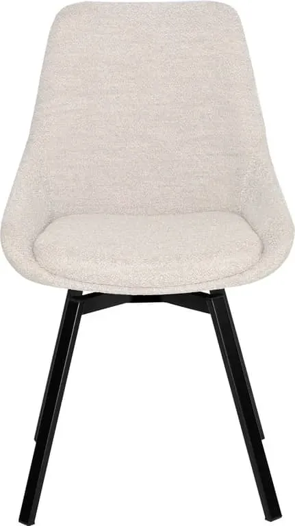 Nora spisestol Med sving, stoff Alpine natural med svarte ben