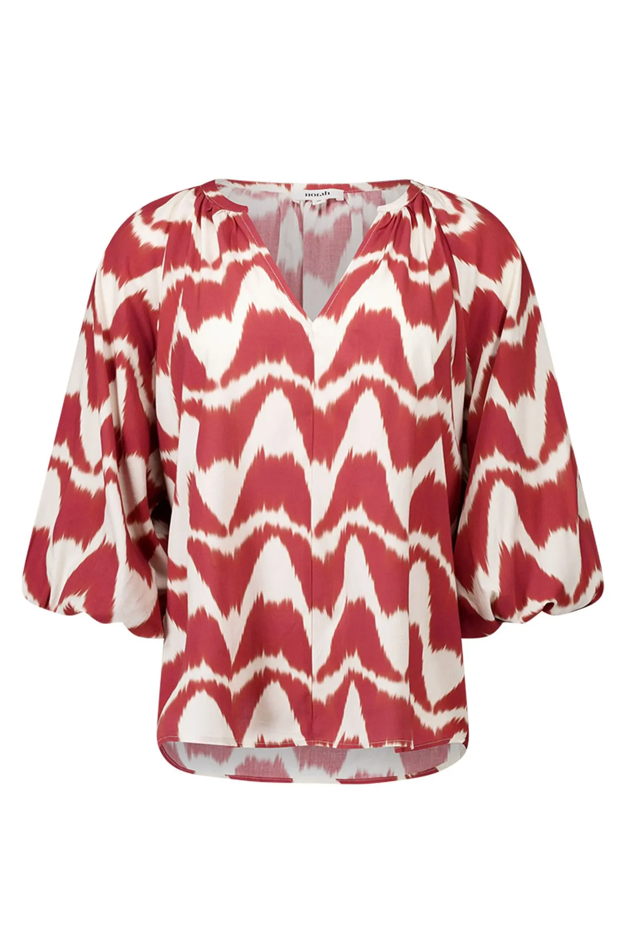 Brique blouse met grafische print