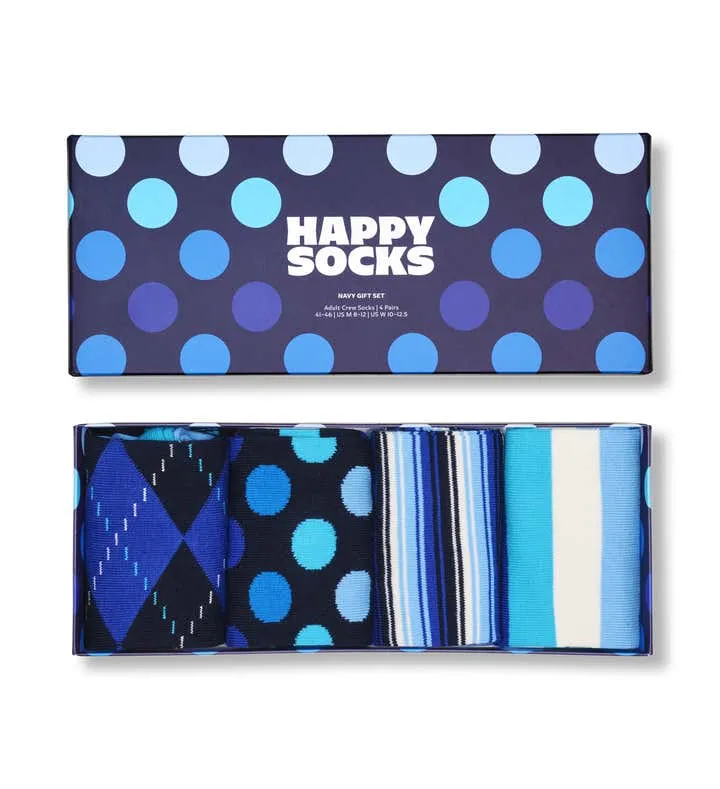 4-Pack Navy Socks Gift Set