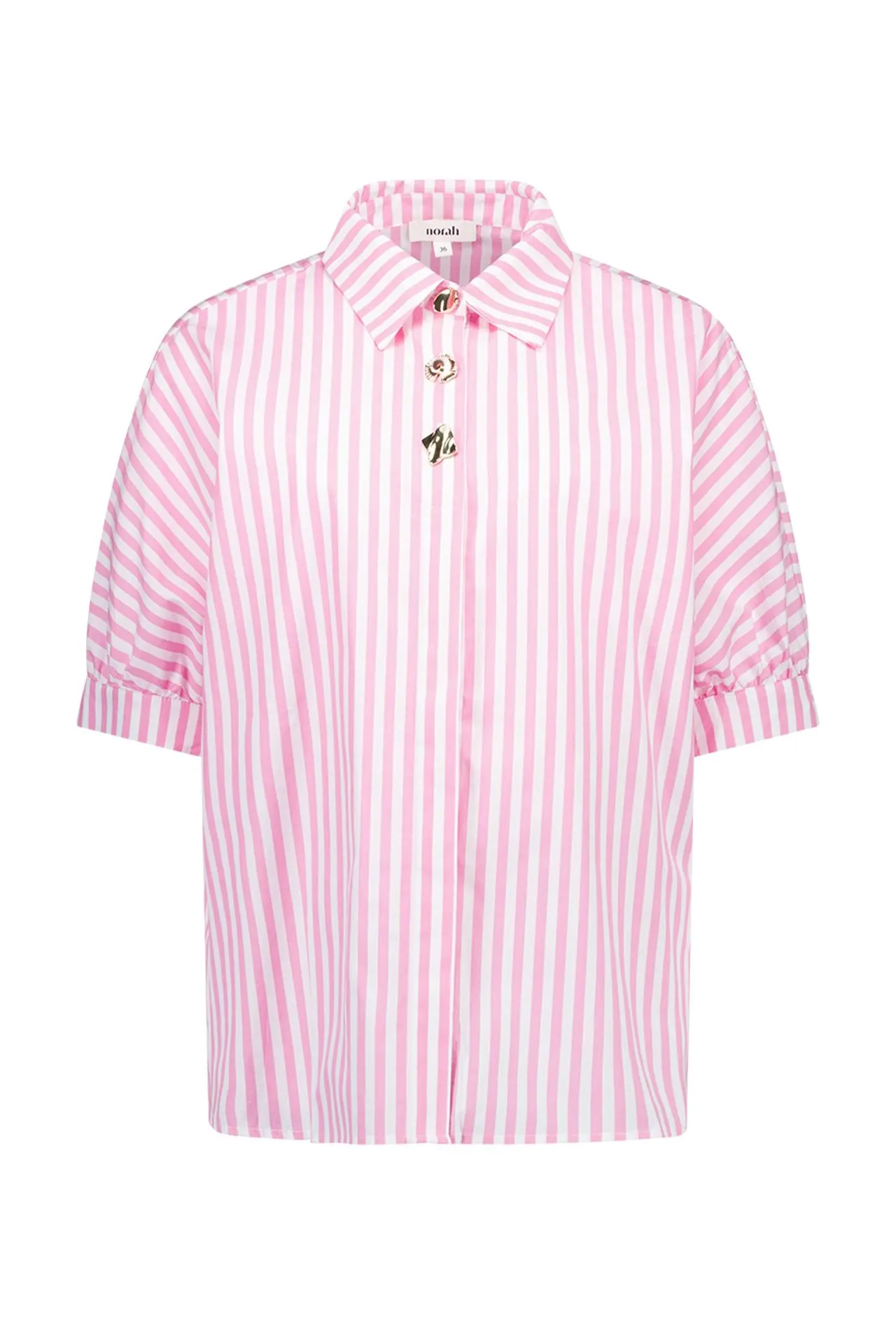 Roze/wit gestreepte blouse