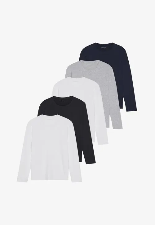 5 PACK - Langermet topp - white/dark blu/grey
