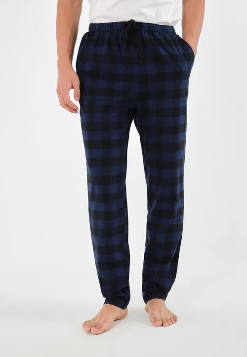FLANNEL CHECK TROUSER - Pyjamasbukse - dark blue