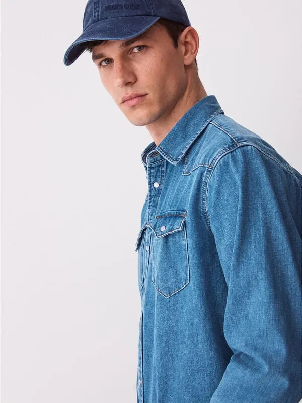 Light denim western shirt