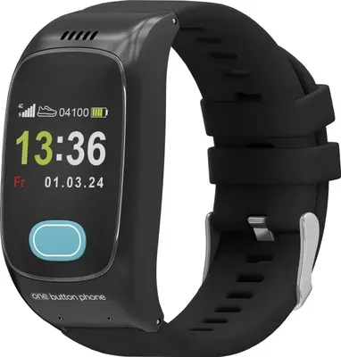 one button phone Modell 2024 - Notfall & Sicherheitsuhr Senioren, Notrufknopf, SOS-Funktion, Sturzerkennung, GPS-Ortung, freie Tarifwahl, simple App