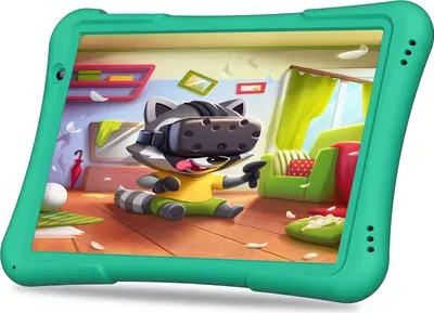 PRITOM 10 Zoll Kinder-Tablet Android 14, 4 GB(2+2)+32 GB, Quad-Core, 6000 mAh, WiFi 6, Dual-Kamera, Bluetooth, Kleinkind-Tablet, Grün