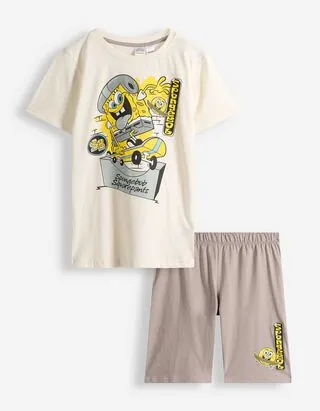 Pigiama completo (maglia + shorts) - SpongeBob SquarePants - Multicolore