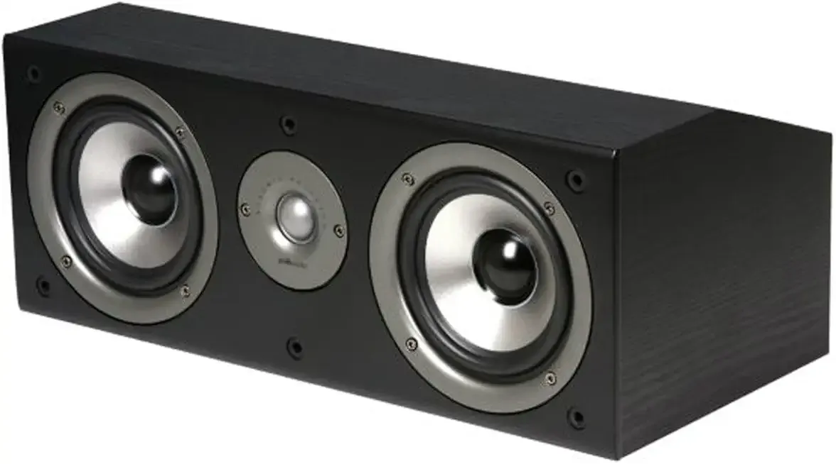 Polk Audio CS1 Series II Center Channel Speaker | Unique Design | Stand Alone or a Complement to Monitor 40, 60, and 70 Speakers | Detachable Grille | Black