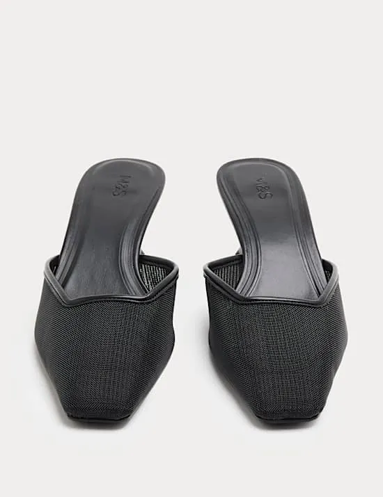 Mesh Wedge Pointed Mules