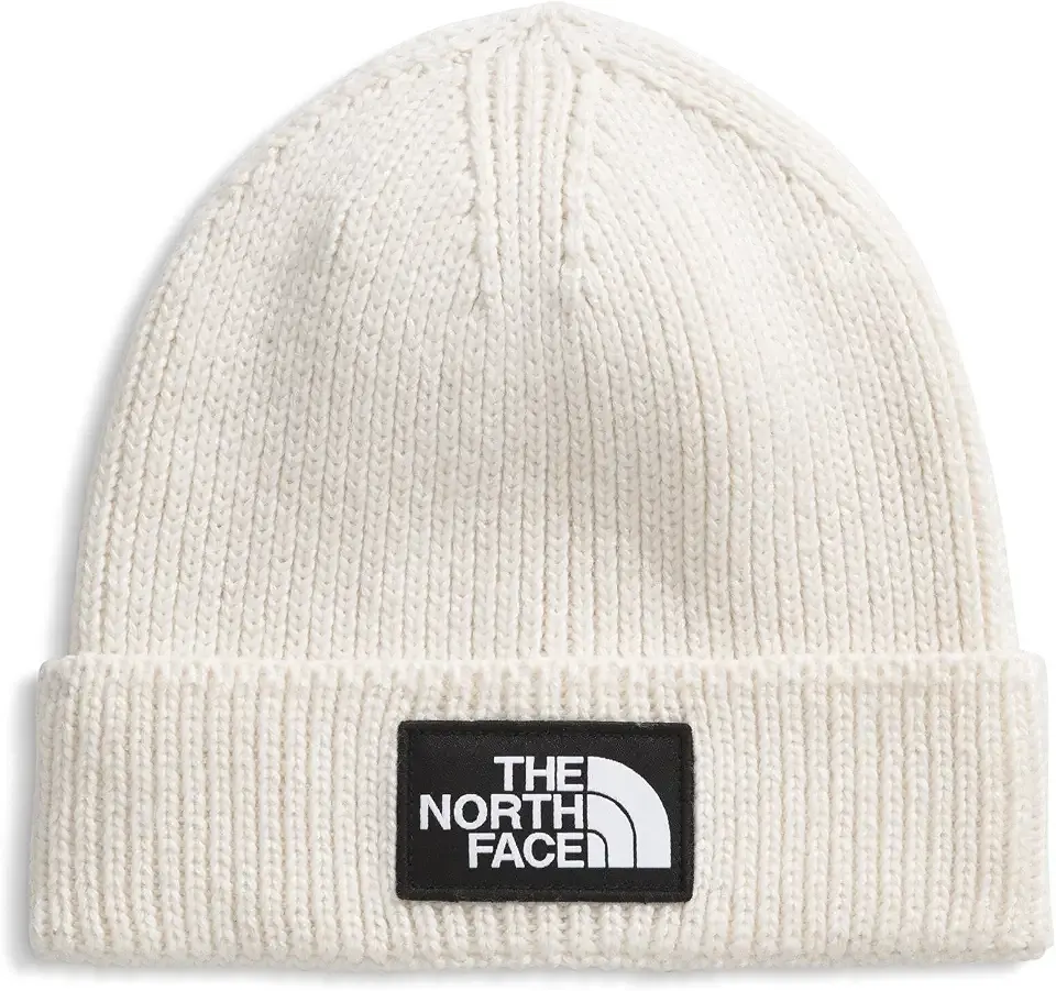 TNF Logo Box Cuffed Beanie | Classic Fit, Rib Knit Winter Hat for Men & Women