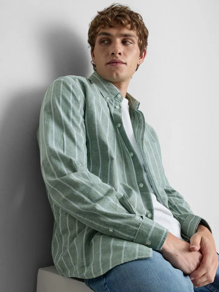 Chemise Oxford en pur coton à rayures