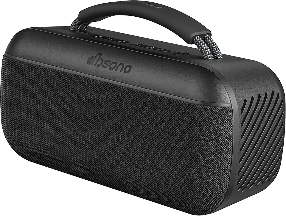 dbsono Portable Bluetooth Speaker Wireless: 60W SoundPulse 2.0 with BassBoost, Loud Party Speakers, Unlimited Pairing, TWS for Outdoor & Indoor, Beach Vacation Essential, Black