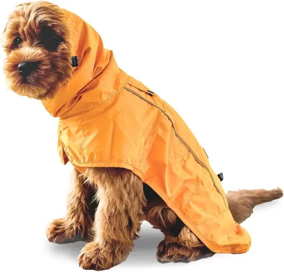 Spark Paws Dog Raincoat - Waterproof Rain Jacket w/Hood, Full Coverage | Waterproof Coat Covers Full Body incl. Belly - Reflective, Covered Harness Holes, Lightweight, Small, Medium & Large Dogs