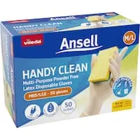vileda ansell handy clean latex gloves m/l 50pack