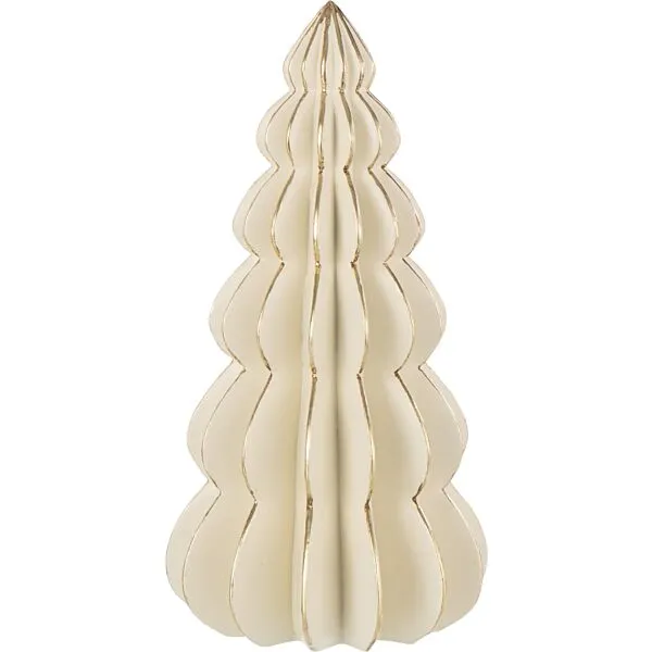 J-Line kerstornament boom origami wit/goud - 35 cm - 18 cm