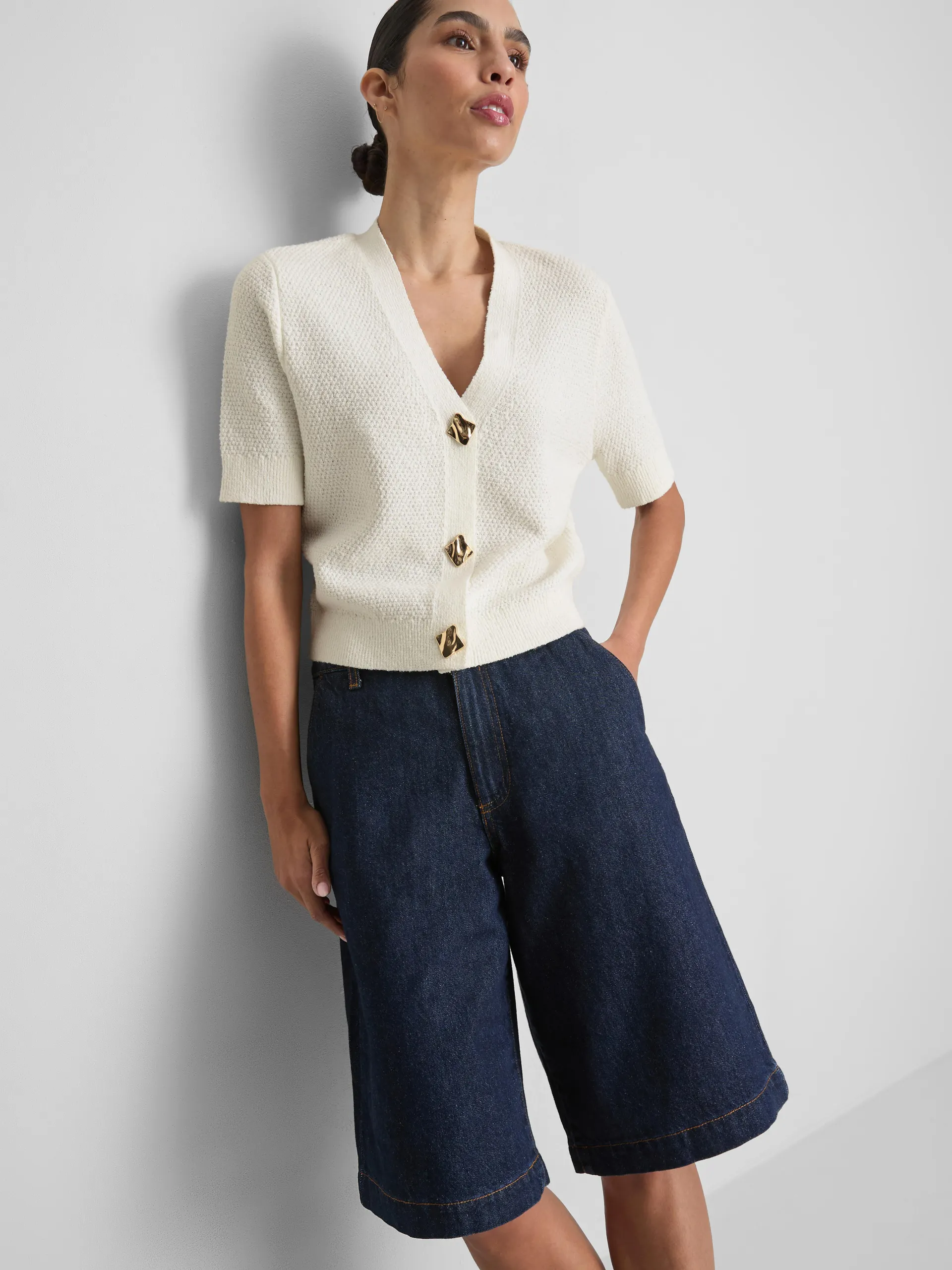 Cardigan a maniche corte in maglia By Coleen