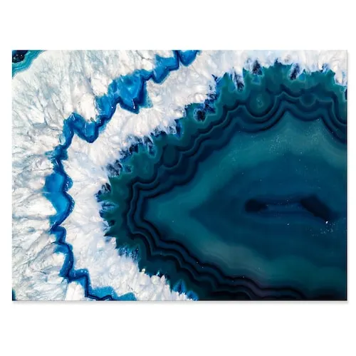 Blue Brazilian Geode - Abstract Canvas Wall Art Print - 32x16